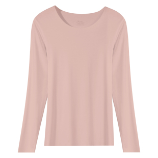 莫代尔秋衣女无痕内穿薄款打底衫长袖内衣肉色打底上衣隐形肌底衣