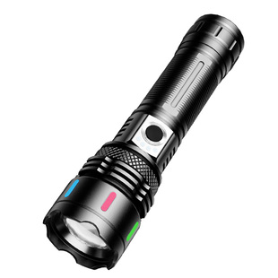 手电筒强光充电式小型便携户外远射超亮白激光多功能家用耐用巡逻