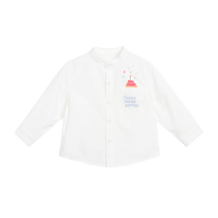 小O爸男婴童 宝宝纯棉衬衫白色男宝长袖2026新款婴儿百搭薄款衣服