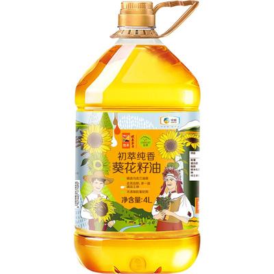 中粮初萃纯香葵花籽油4L×1桶