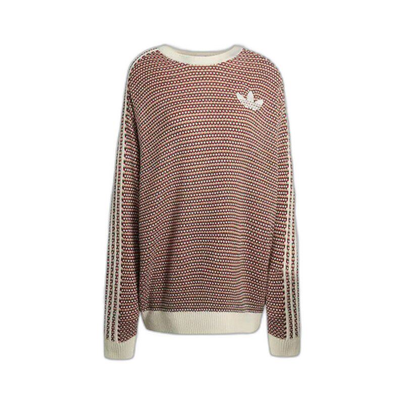 adidas阿迪达斯男女休闲毛衣度假风宽松圆领毛线套头衫上衣KQ6291