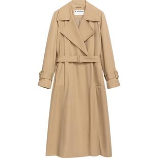 播卡其色波嘻翻领风衣女商场同款24春秋韩系中长款外套BDR1FD0096