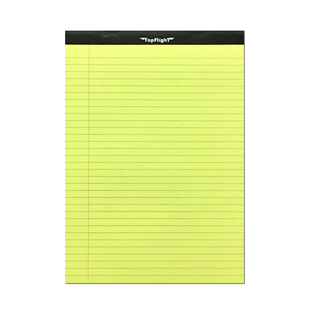 A4经典美式彩色LEGAL PAD带裂线50张黄淡蓝粉红嫩绿横线方格空白