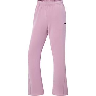 李宁奶芙裤丨阔腿裤女新款宽松微喇裤春季针织黑色卫裤加绒运动裤