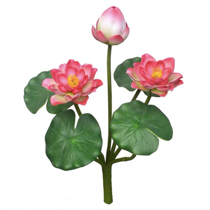 仿真荷花假荷叶中式餐厅茶馆落地花艺鱼水池装饰花舞蹈演出道具