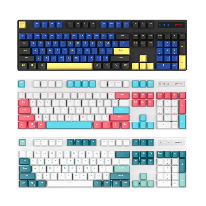 雷柏v500三模机械键盘无线台式mac平板电脑办公娱乐ipad青轴茶轴