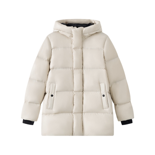 【白鹅绒】MOP25冬季新款撞色巨好看时尚中长款加厚保暖羽绒服女