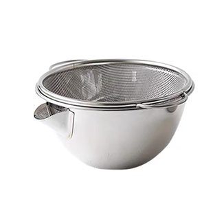 日本进口家事问屋304不锈钢料理盆带壶嘴备菜盆厨房洗菜盆沥水篮