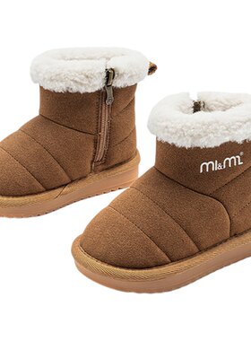m1m2儿童冬季雪地靴加绒翻毛棉靴