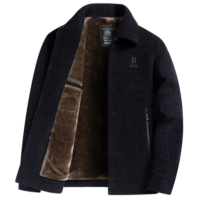 啄木鸟中年男士外套夹克衫加绒加厚款秋冬季中老年人棉衣服爸爸装