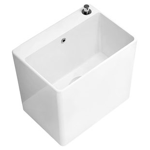 梦越家用陶瓷挂墙拖把池卫生间阳台方款多种尺寸台控洗地拖布池子