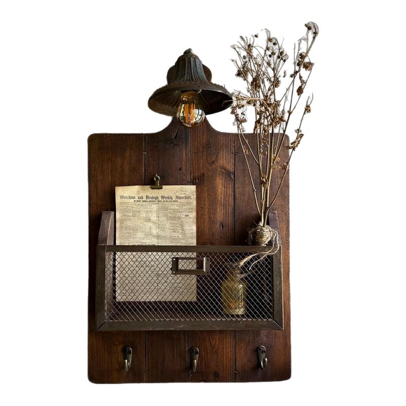 美式复古店招小众壁挂灯具装饰咖啡馆民宿墙面装饰拍摄道具书报架