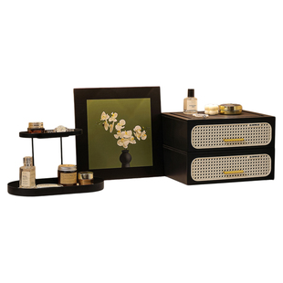 中古风玄关装饰摆件放钥匙收纳进门口法式复古鞋柜软装新中式摆画