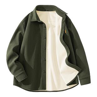 名创优品衬衣男款男士冬装衣服春秋季加绒加厚外套男灯芯绒衬衫A