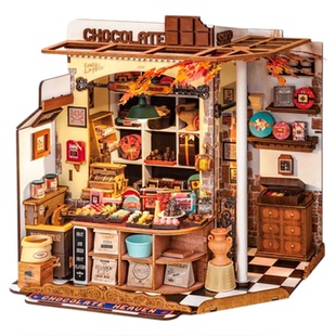 rolife若来亨利的巧克力店手工DIY小屋微缩木质场景积木拼装小屋