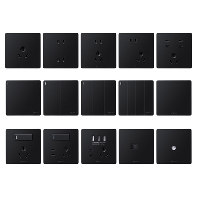 公牛G12黑色无边框开关插座面板