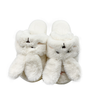 方鱼鹿 可爱小兔子毛毛拖鞋女居家包头少女心棉拖鞋女冬季网红ins