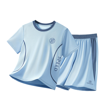 北吉熊夏季运动套装凉感儿童短袖速干衣中大童羽毛球骑行男童女童