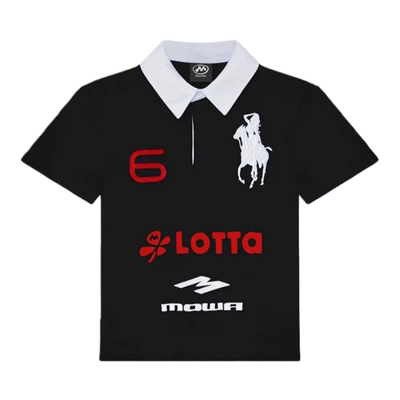 Mowalola天使刺绣战马polo衫短袖
