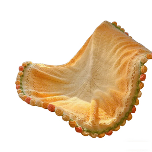 梦幻渐变尖角玫瑰花毯diy手工编织毛线花束毯子材料包送闺蜜礼物