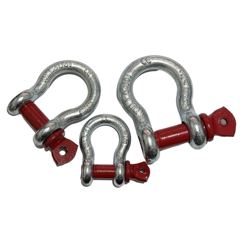 U型弓型卸扣D形马蹄扣环镀锌带螺母锁扣卡扣美式卸扣国标起重吊环