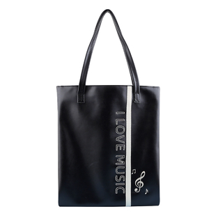 钢琴书琴谱单肩包古筝乐谱包高音符绣花音乐小提琴休闲户外手提包