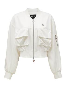 【新】ONLY春夏新潮流休闲立领落肩短款棒球服外套女士
