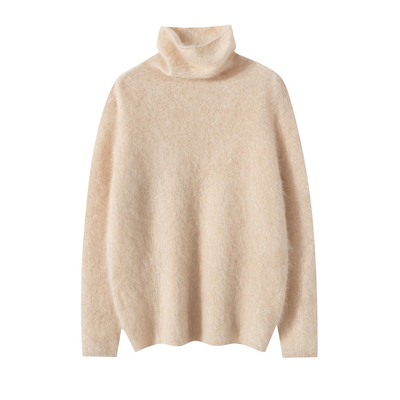 100%纯山羊绒衫女设计感拉绒毛衣