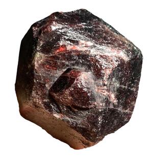 大号棱面完整天然石榴石原石矿标手把件玫红DIY把玩酒红实物双生