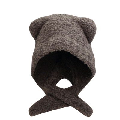 毛绒小熊帽子围脖一体防寒保暖