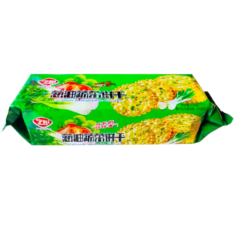 儿时零食亨裕葱油蔬菜饼干薄脆