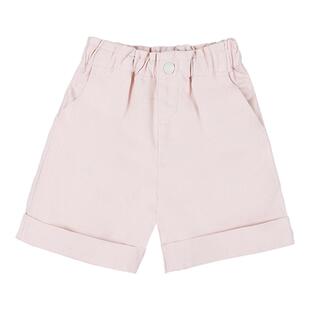 bonbon et bonbon裤子儿童简约夏日纯棉舒适时髦杏粉木耳边短裤小