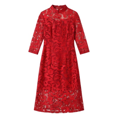 礼服蕾丝旗袍连衣裙端庄