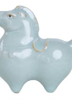 善窑厂礼品月白汝瓷陶瓷茶宠原矿