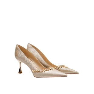 爱丽拉新中式婚鞋女款2025新款喜婆婆旗袍高跟鞋新娘敬酒鞋不累脚