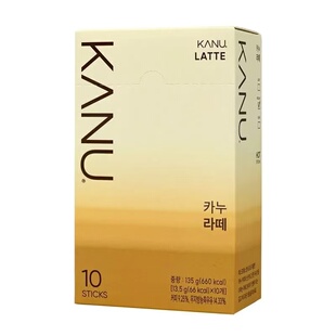 韩国进口麦馨KANU卡奴咖啡双倍拿铁原味无蔗糖浓郁速溶咖啡盒装