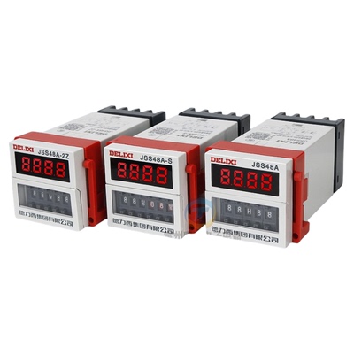 德力西AC220V时间继电器JSS48A-S循环型24V继电器DH48S/380v/220v