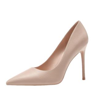 米白高跟鞋女细跟2025年新款晚晚风10公分裸色法式气质单鞋夏8cm