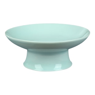 中式景德镇影青高足供盘果盘家用点心盘茶点盘高脚盘陶瓷茶点盘