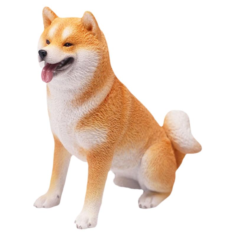 坐姿柴犬飞机微笑高端仿真树脂