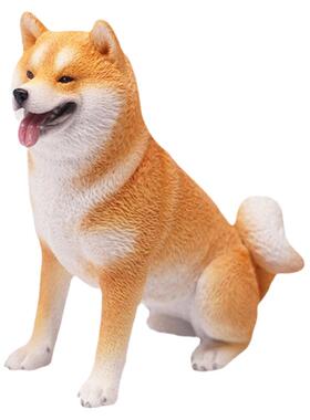 坐姿柴犬飞机微笑高端仿真树脂