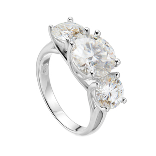 AHCHOO 静奢风3克拉D色莫桑石精致戒指高级感指环520礼物送女友