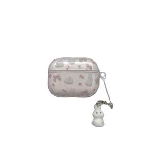 少女卡通蝴蝶结小兔适用苹果耳机保护套airpods4无线蓝牙耳机壳四代airpodpro3二代ipod耳机盒airpods3保护壳