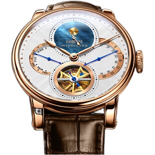 罗宾尼手表男士潮流镂空机械表男全自动防水皮带男表正品新款男款