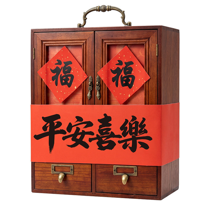 实木中秋月饼礼盒广式五仁奶黄流心月饼送长辈糕点礼盒装定制2026