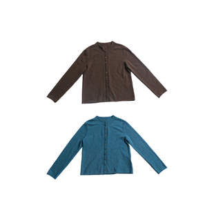 远家牦牛绒绵羊毛彩色扣子毛衣开衫短外套正肩直筒基础款Y-527限