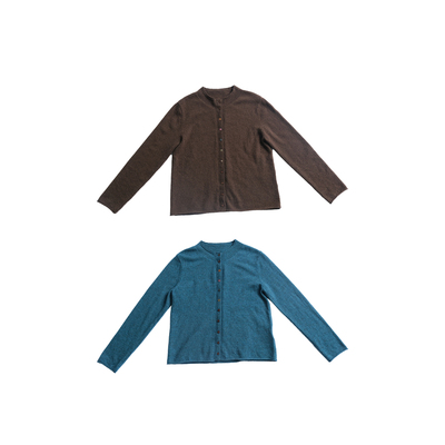 Y-527牦牛绒绵羊毛彩色扣子开衫