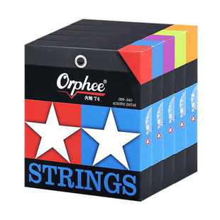 Orphee奥路菲琴弦火枪T系列双涂层镀膜防锈磷铜民谣吉他弦一套6根