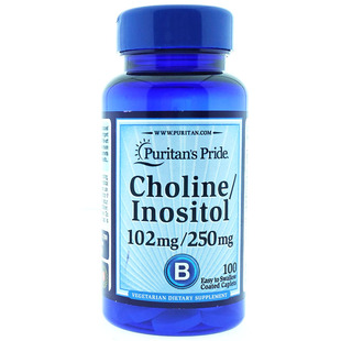美国原装进口Puritan’s Pride 胆碱肌醇100片普丽普莱效期2027年