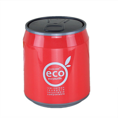 时尚可乐罐式圆形按压翻盖垃圾桶